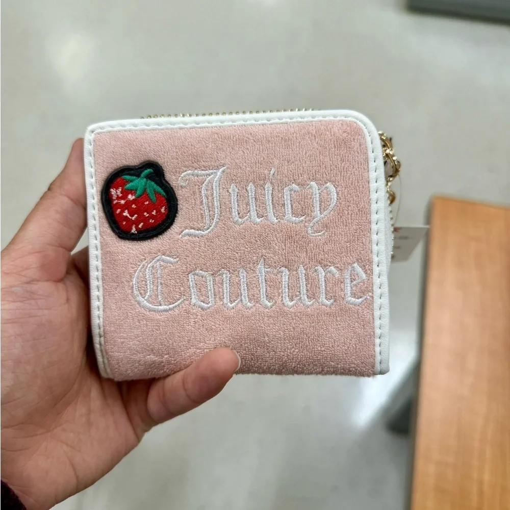 Juicy Couture Pink Strawberry Velour Terry Wallet